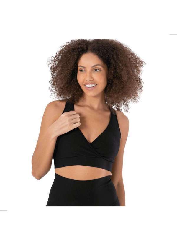 Simple Mama - Top para Amamentar Nadador Confortável sem Bojo Pós Parto Preto