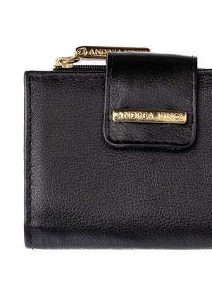 Andrea Vinci - Carteira Feminina de Couro Liso Linna Preto 5
