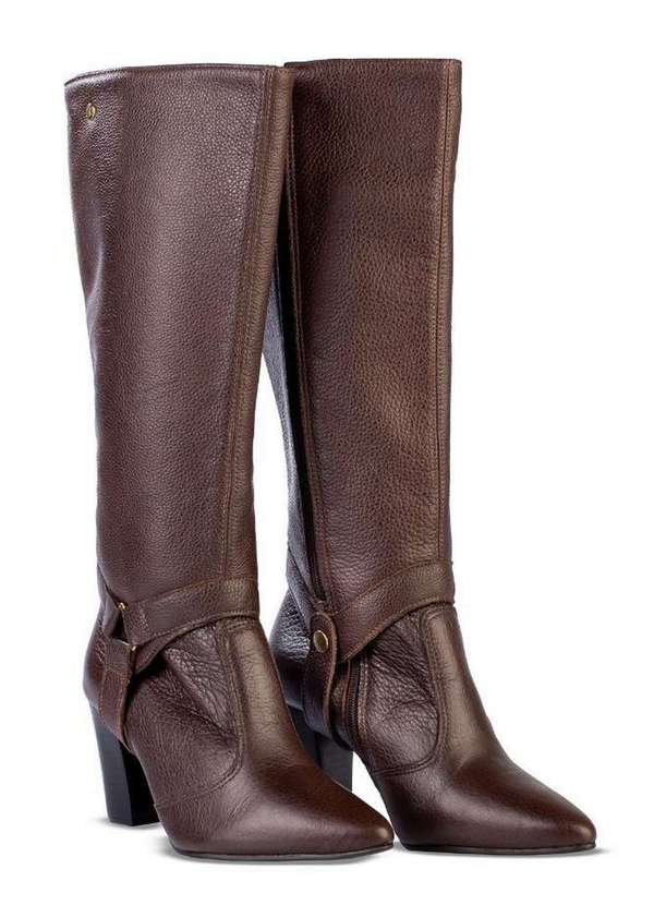 Andrea Vinci - Bota de Couro 2 em 1 Salto Grosso 052 Café