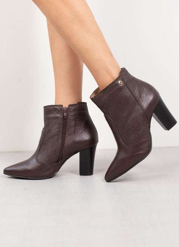 Andrea Vinci - Bota de Couro 2 em 1 Salto Grosso 052 Café 2