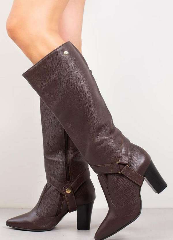 Andrea Vinci - Bota de Couro 2 em 1 Salto Grosso 052 Café 3