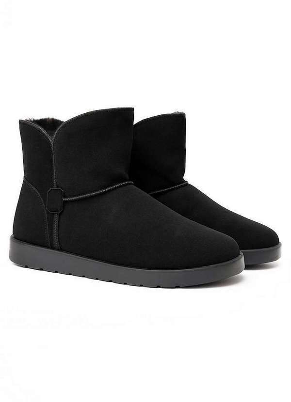 Enluaze - Bota Pantufa Peluciada Cano Curto Zuli Preto