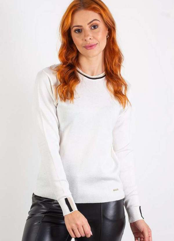 Domizia - Blusa de Malha Manga Longa 60007 Off White