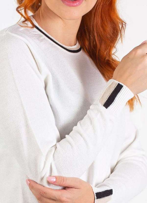 Domizia - Blusa de Malha Manga Longa 60007 Off White 2