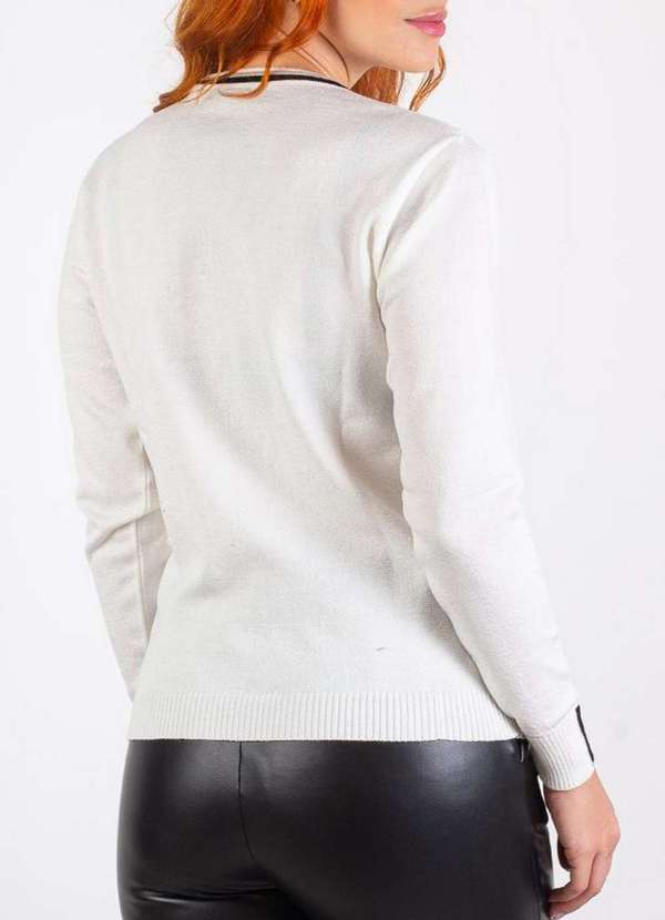 Domizia - Blusa de Malha Manga Longa 60007 Off White 3