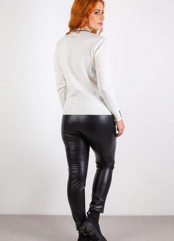 Domizia - Blusa de Malha Manga Longa 60007 Off White 4