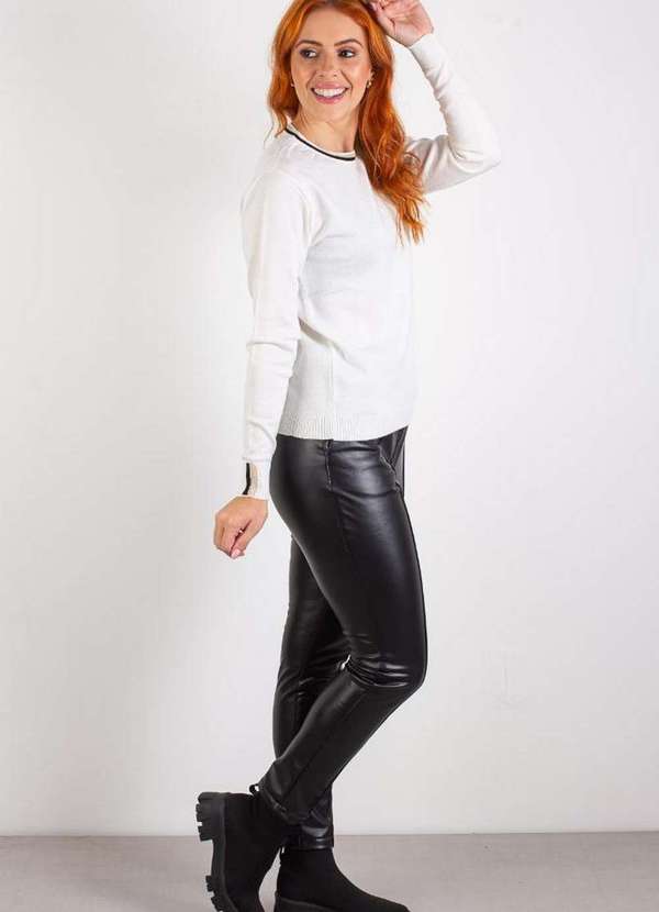 Domizia - Blusa de Malha Manga Longa 60007 Off White 5