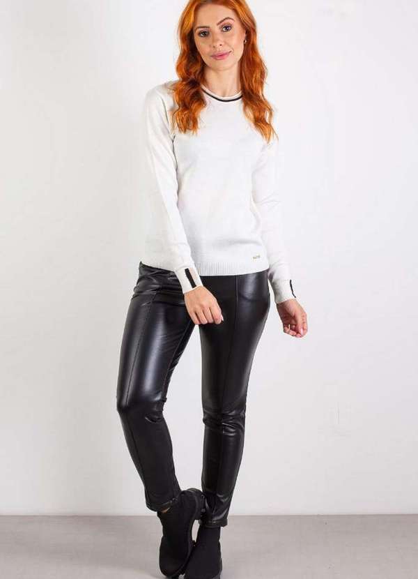 Domizia - Blusa de Malha Manga Longa 60007 Off White 6