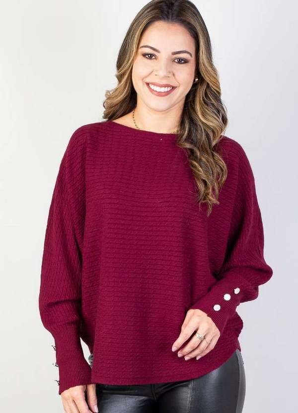 Fluffy - Blusa Feminina Ponchinho 81196 Bordô 7