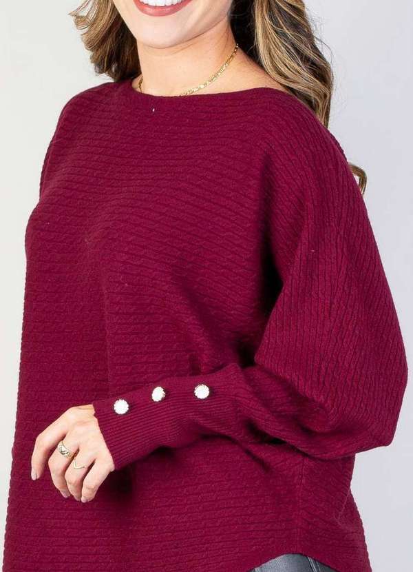 Fluffy - Blusa Feminina Ponchinho 81196 Bordô 6