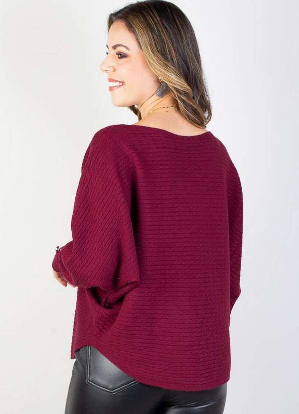 Fluffy - Blusa Feminina Ponchinho 81196 Bordô 5