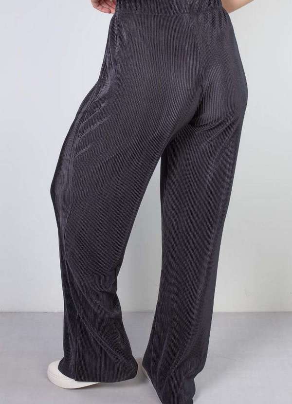 Fluffy - Calça Feminina Pantalona Plissada 51074 Preto 3