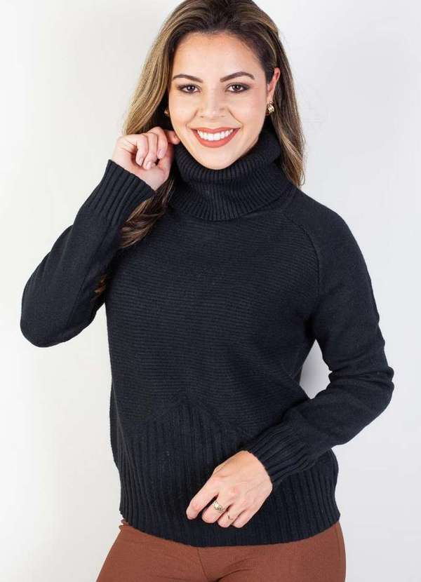 Fluffy - Blusa Feminina Gola Boba 81148 Preto