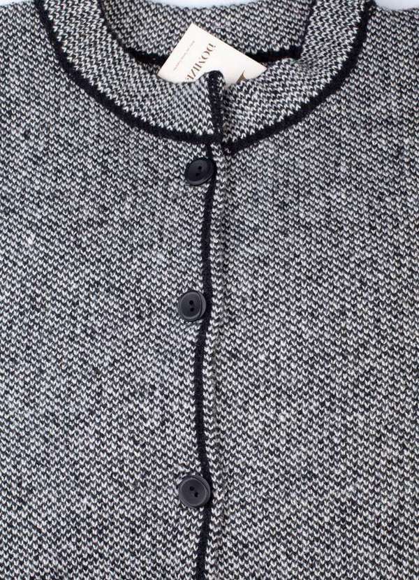 Domizia - Casaco Feminino de Malha com Botões e Bolsos 61552 Preto/Branco 7