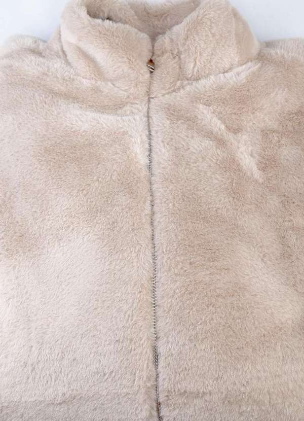 Fluffy - Jaqueta Fur Feminina Forrada com Bolsos 70832 Bege 7