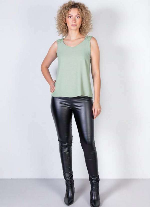 Fluffy - Regata Feminina Viscose com Detalhe na Alça 51636 Verde 3