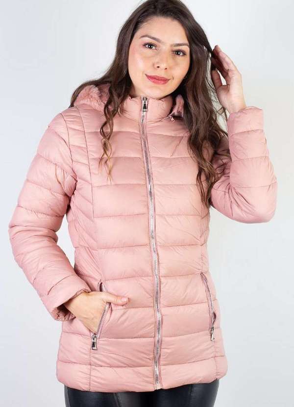 Jaqueta Pink Hooded Parka Coat Jaqueta Nylon Rosa Jaqueta Nylon 5367