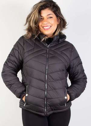 Capuz Removivel Jaqueta Lunender Fluffy Jaqueta Nylon Forrada