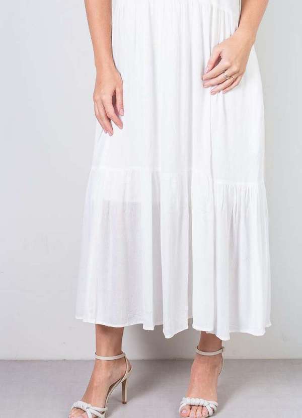 Fluffy - Vestido Feminino Midi Decote Halter 70968 Off White 4