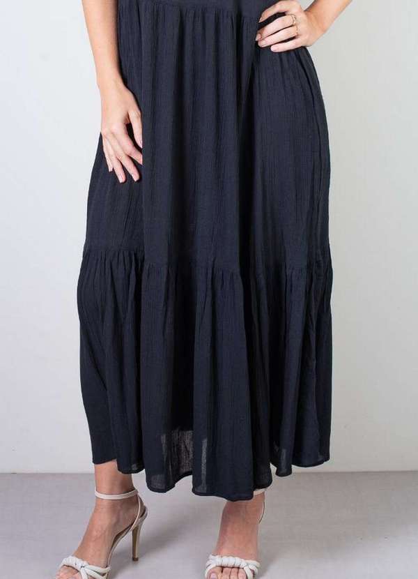 Fluffy - Vestido Feminino Midi Decote Halter 70968 Preto 4