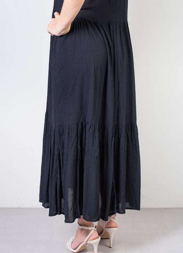 Fluffy - Vestido Feminino Midi Decote Halter 70968 Preto 5