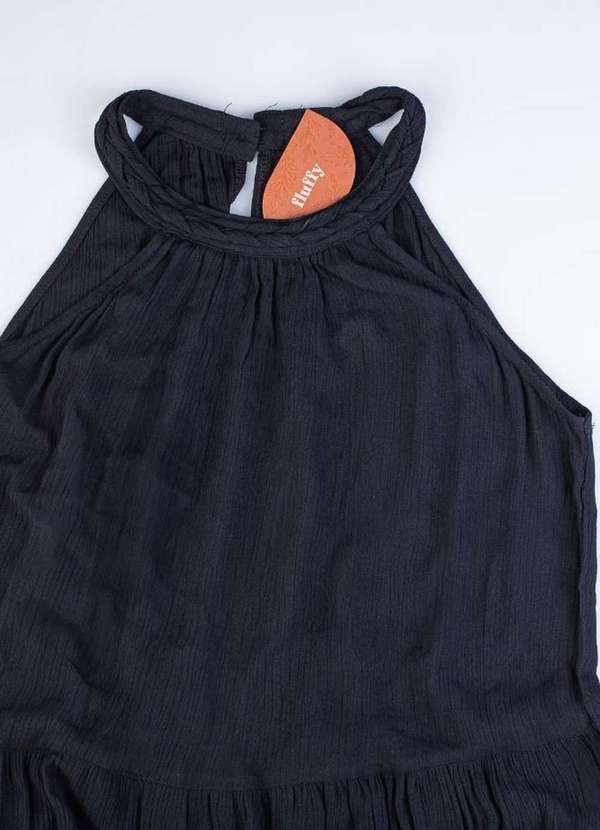 Fluffy - Vestido Feminino Midi Decote Halter 70968 Preto 8