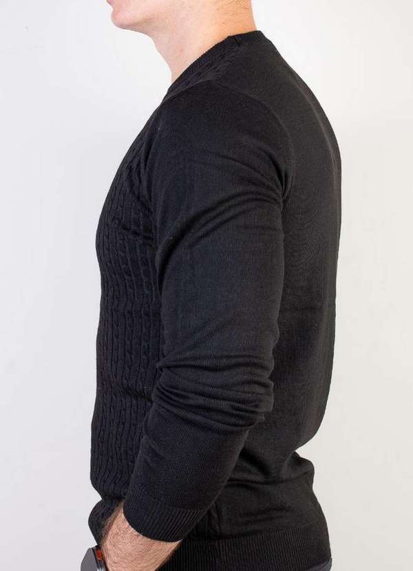 Kloze - Blusa de Malha Masculina Gola Redonda 90184 Preto 2