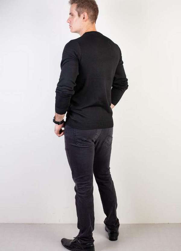 Kloze - Blusa de Malha Masculina Gola Redonda 90184 Preto 6