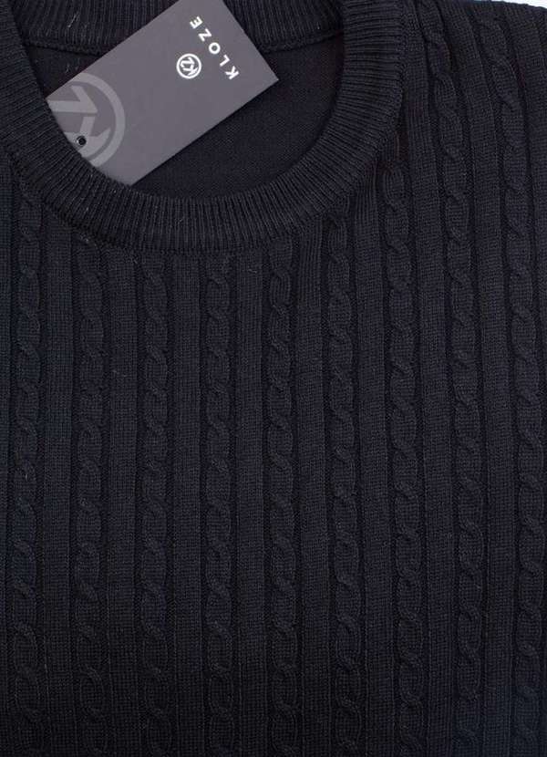 Kloze - Blusa de Malha Masculina Gola Redonda 90184 Preto 7