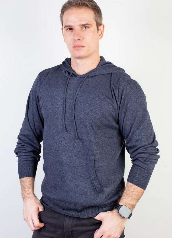 Kloze - Blusa Masculina Moletinho com Capuz 90153 Azul Marinho