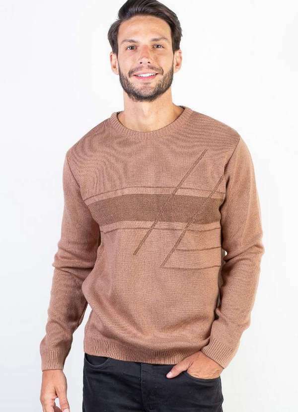 Éramuz - Blusão de Malha Masculino 50578 Marrom Claro