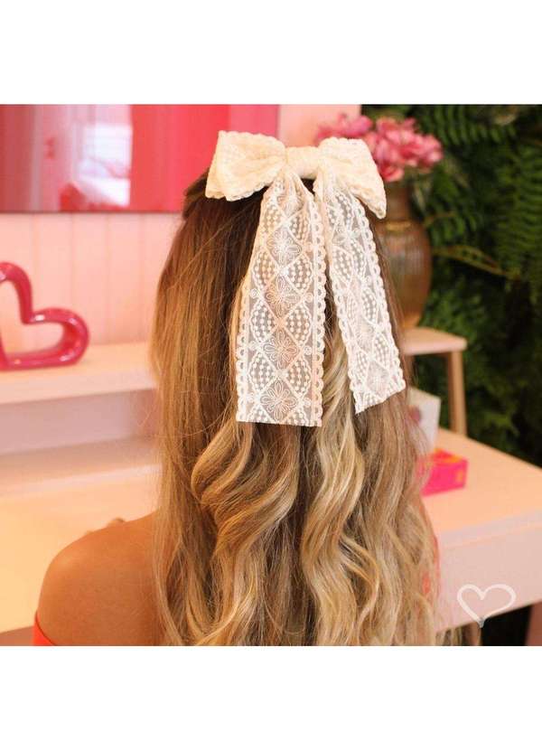 Piuka - Laco de Cabelo Bia Renda Nude Nude 3