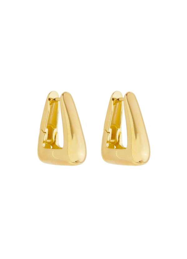 Piuka - Brinco Argola Triangular Emily P Folheado a Ouro 18k Dourado