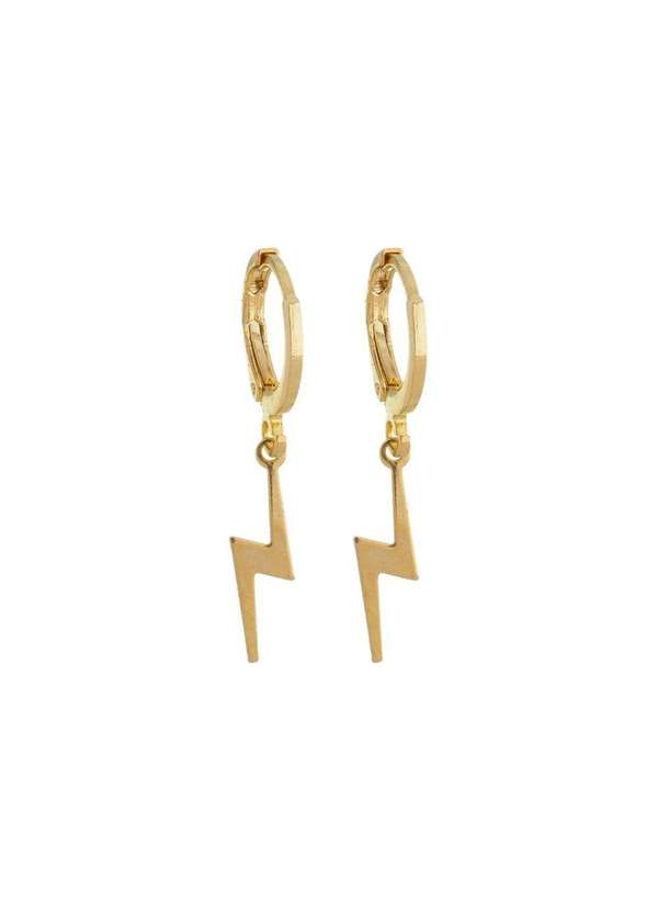 Piuka - Brinco Argolinha Mini Raio Folheado a Ouro 18k Dourado