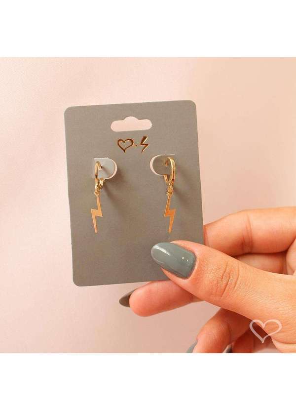 Piuka - Brinco Argolinha Mini Raio Folheado a Ouro 18k Dourado 4