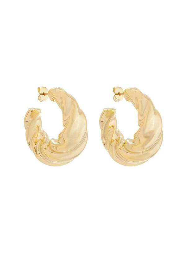 Piuka - Brinco de Argola Croissant Natalia Folheado a Ouro 18k Dourado