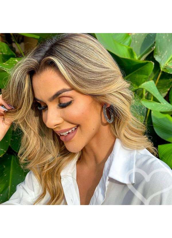 Piuka - Brinco de Argola Lila Cristais Grafite Dourado 4