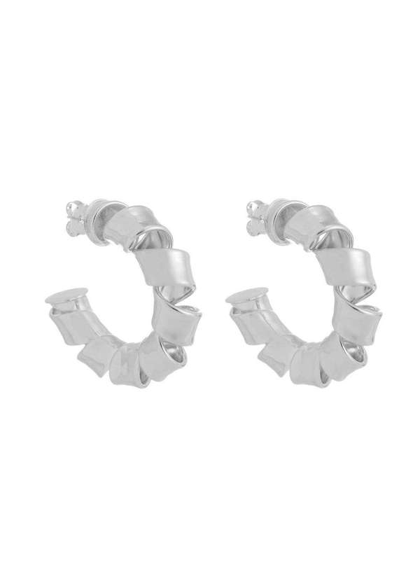 Piuka - Brinco de Argola Torcida Carla Folheado em Rodio Branco Prata