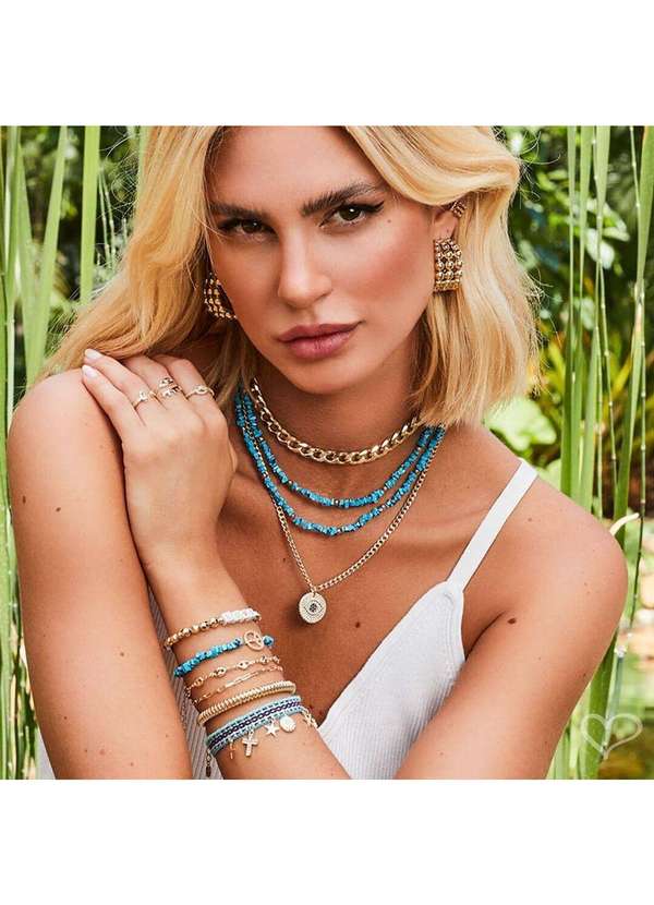 Piuka - Brinco de Argola Tripla Bolas Verena Folheado a Ouro 18k Dourado 2