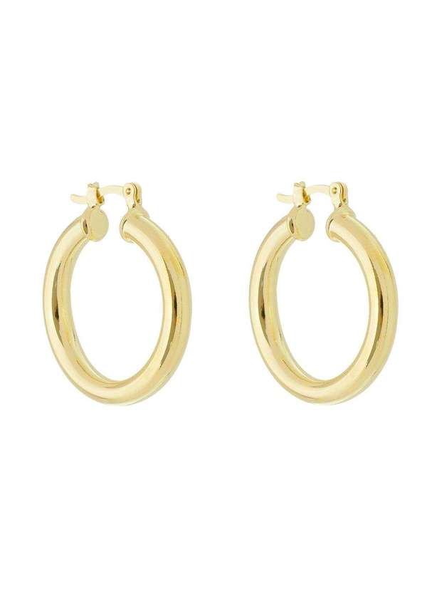 Piuka - Brinco de Argola Tubo Nana M Folheado a Ouro 18k Dourado