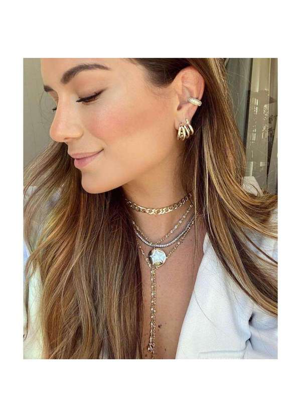 Piuka - Brinco de Argola Tubo P Folheada a Ouro 18k Dourado 4