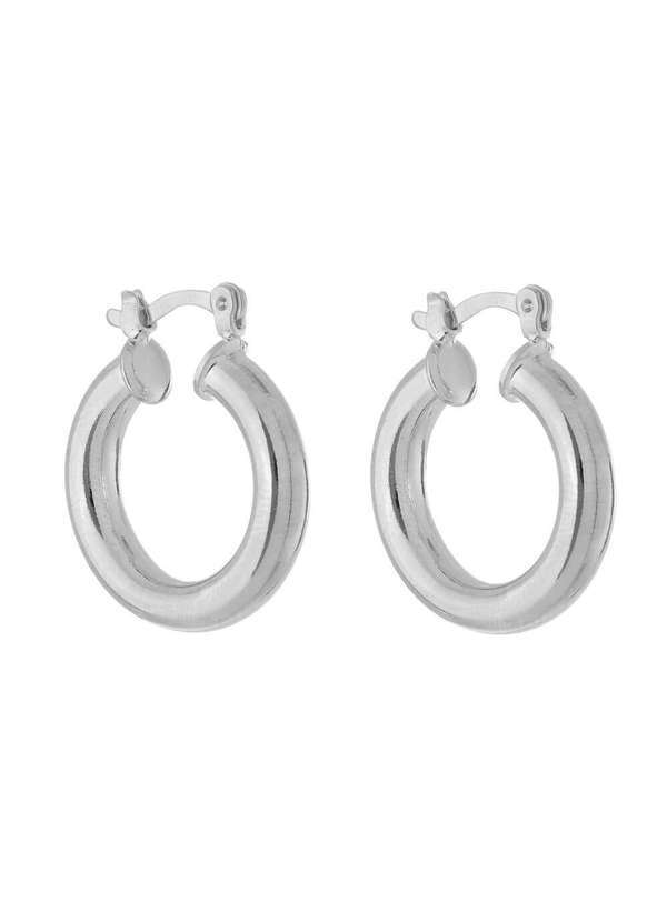 Piuka - Brinco de Argola Tubo P Folheado em Rodio Branco Prata