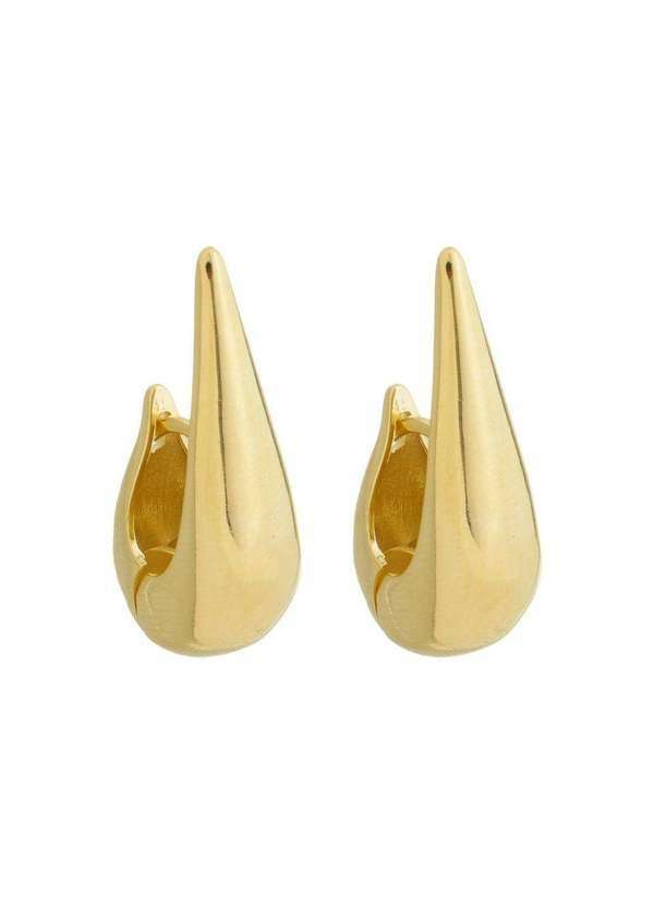 Piuka - Brinco de Argola Vintage Glenda M Folheado a Ouro 18k Dourado