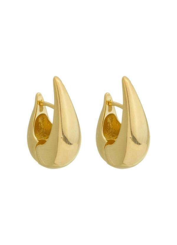 Piuka - Brinco de Argola Vintage Glenda P Folheado a Ouro 18k Dourado