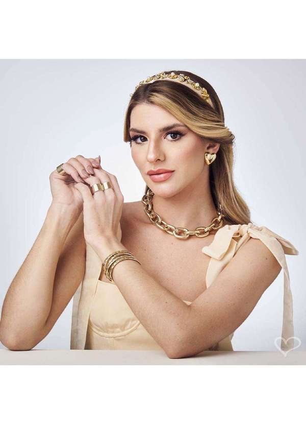 Piuka - Brinco de Coracao Luisa G Folheado a Ouro 18k Dourado 2