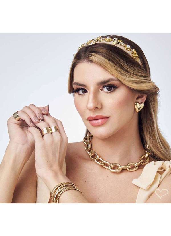 Piuka - Brinco de Coracao Luisa G Folheado a Ouro 18k Dourado 3