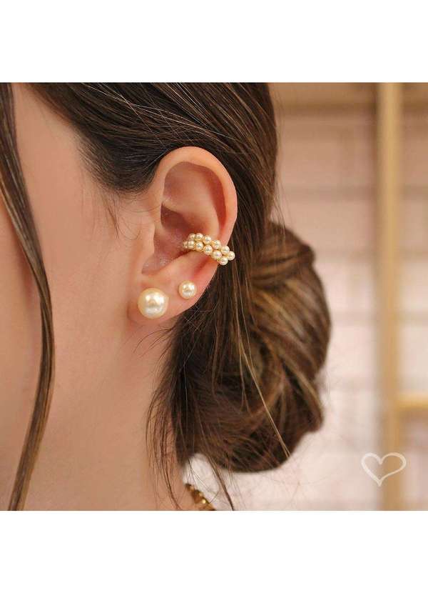 Piuka - Brinco de Perola Audrey M Folheado em Rodio Branco Prata 2