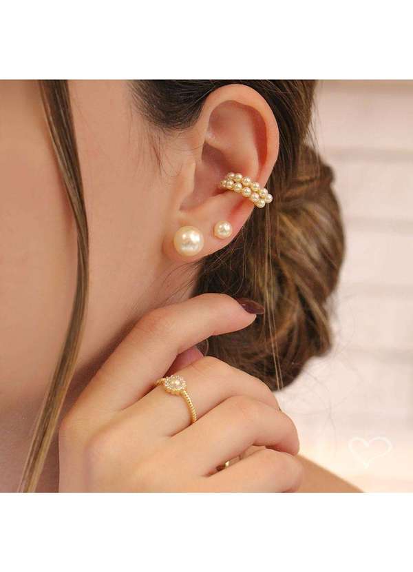 Piuka - Brinco de Perola Audrey M Folheado em Rodio Branco Prata 3