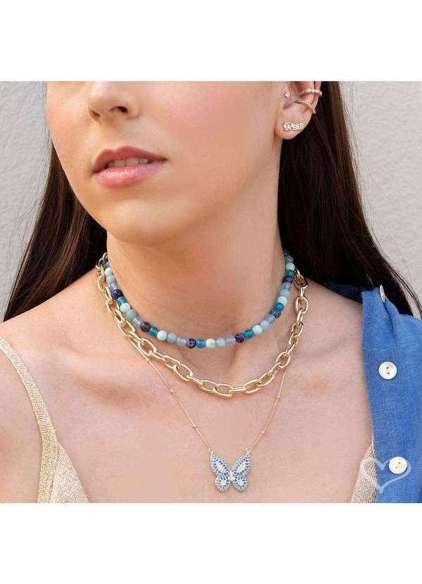 Piuka - Brinco Ear Cuff Assimetrico Zirconia Folheada a Ouro 18k Dourado 3