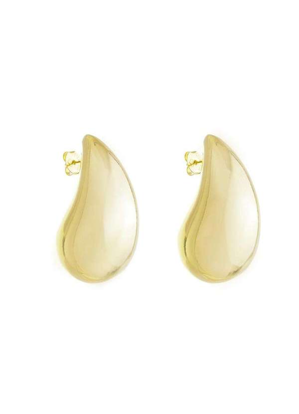 Piuka - Brinco Hailey Gota Grande Folheado a Ouro 18k Dourado